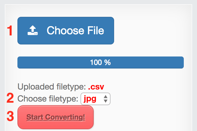 How to convert CSV files online to JPG